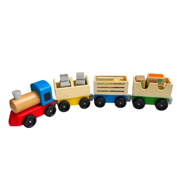 Melissa & Doug Wooden Train with blocks - Picture 1 of 10